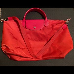 Red long champ bag